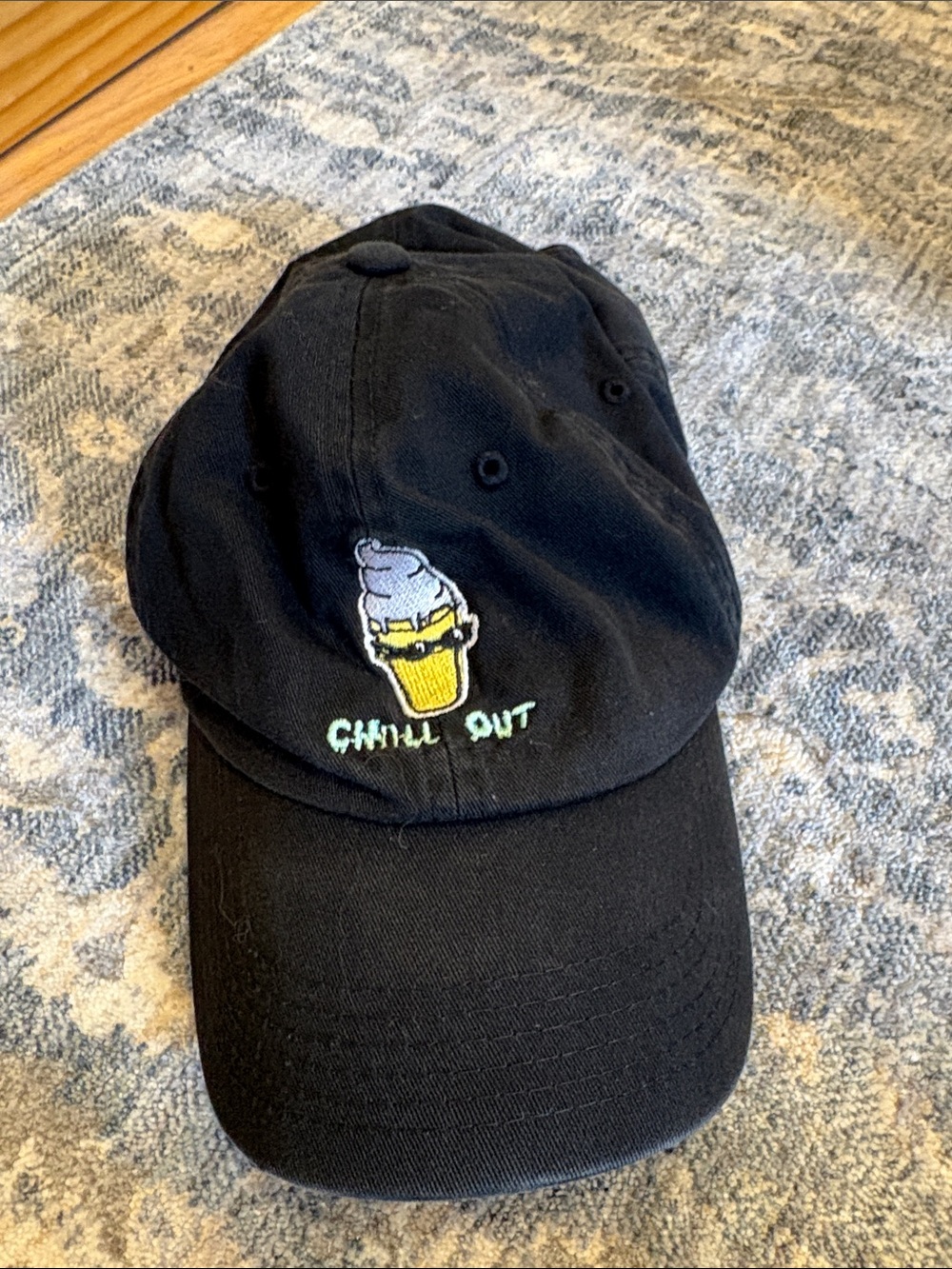 Dad Brand Black Baseball Cap with Embroidered Detail